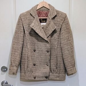 EUC Sears L Vintage 80s Wool Button Down Bomber Coat